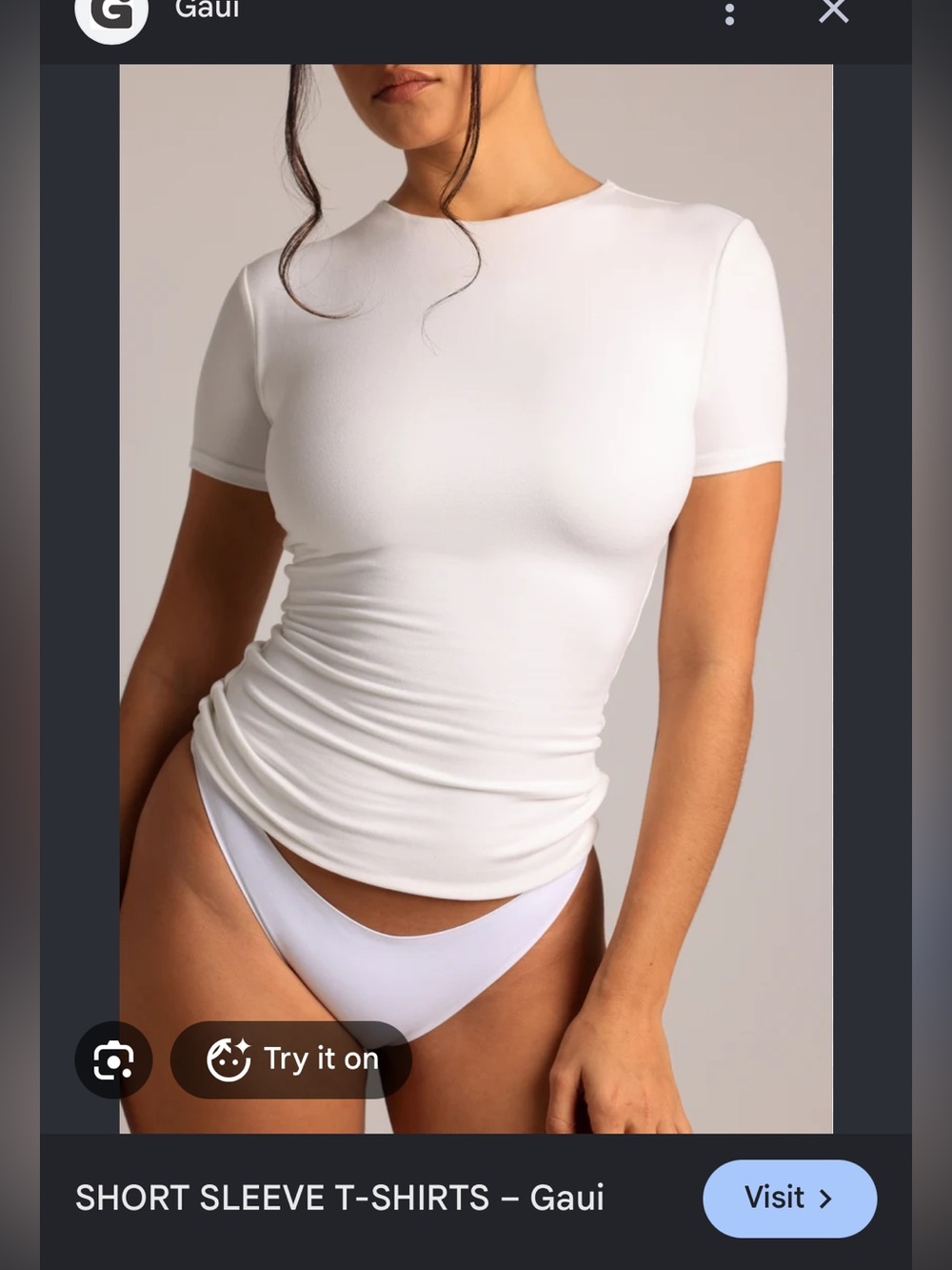 GAUI Off White Short Sleeve Fitted Tee